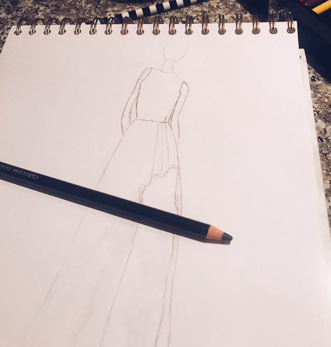 dress outline sketch